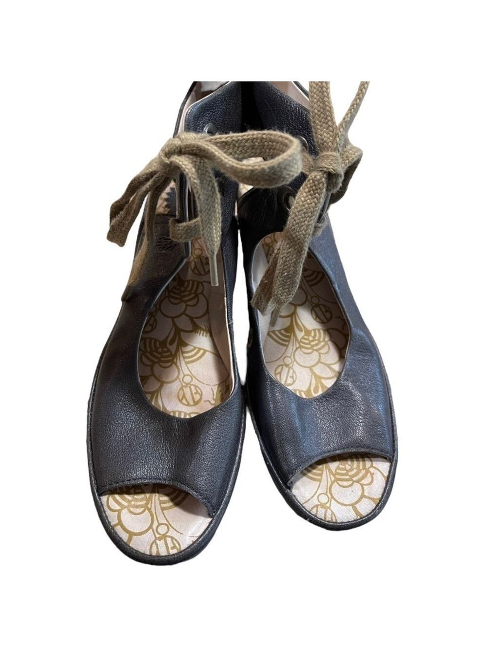 Fly London Sandals Grey Tie Up